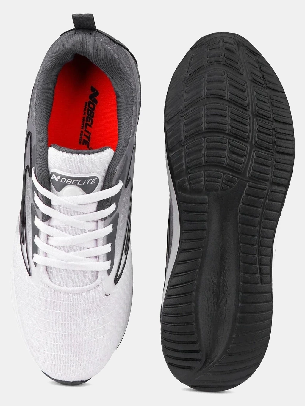 Nobelite Premium Sports ,Gym, Trending, Stylish Running Shoes For Men (Black, White , 7) - Image 5