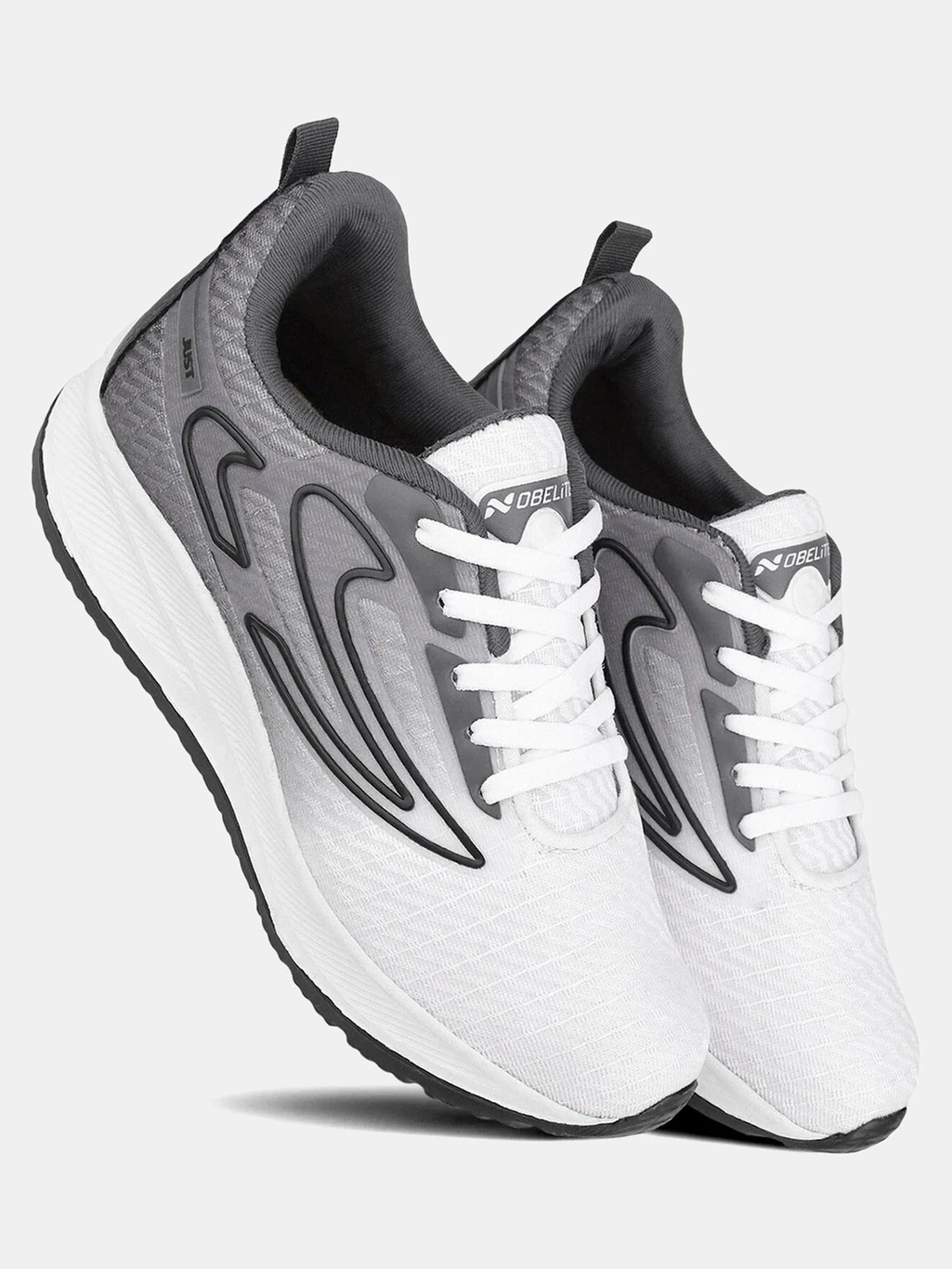 Nobelite Premium Sports ,Gym, Trending, Stylish Running Shoes For Men (Black, White , 7) - Image 3