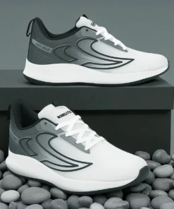 Nobelite Premium Sports ,Gym, Trending, Stylish Running Shoes For Men (Black, White , 7)
