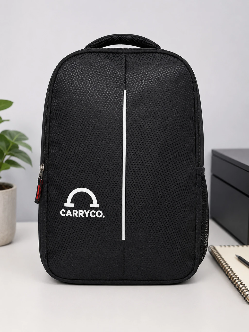 Carry Company Medium 22 L Laptop Backpack Carry Co. 22L Smart Laptop Backpack for Office, College & Travel | Black (Black)