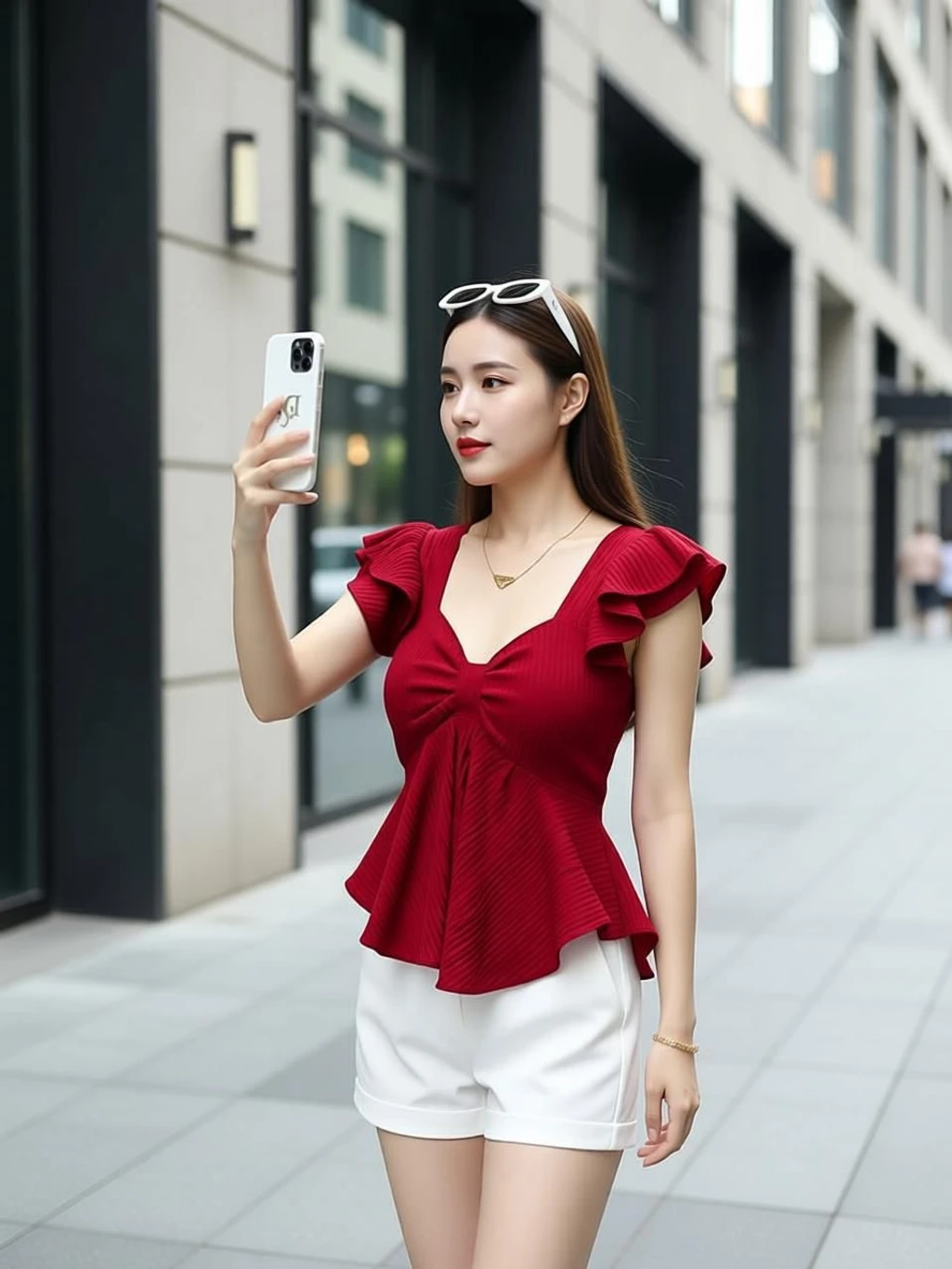 Tooba enterprises Casual Puff Sleeves Solid Women Maroon Top - Image 2
