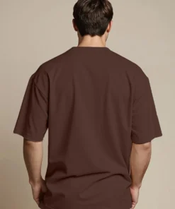 Alternative view of Leotude Men Printed Round Neck Cotton Blend Brown T-Shirt