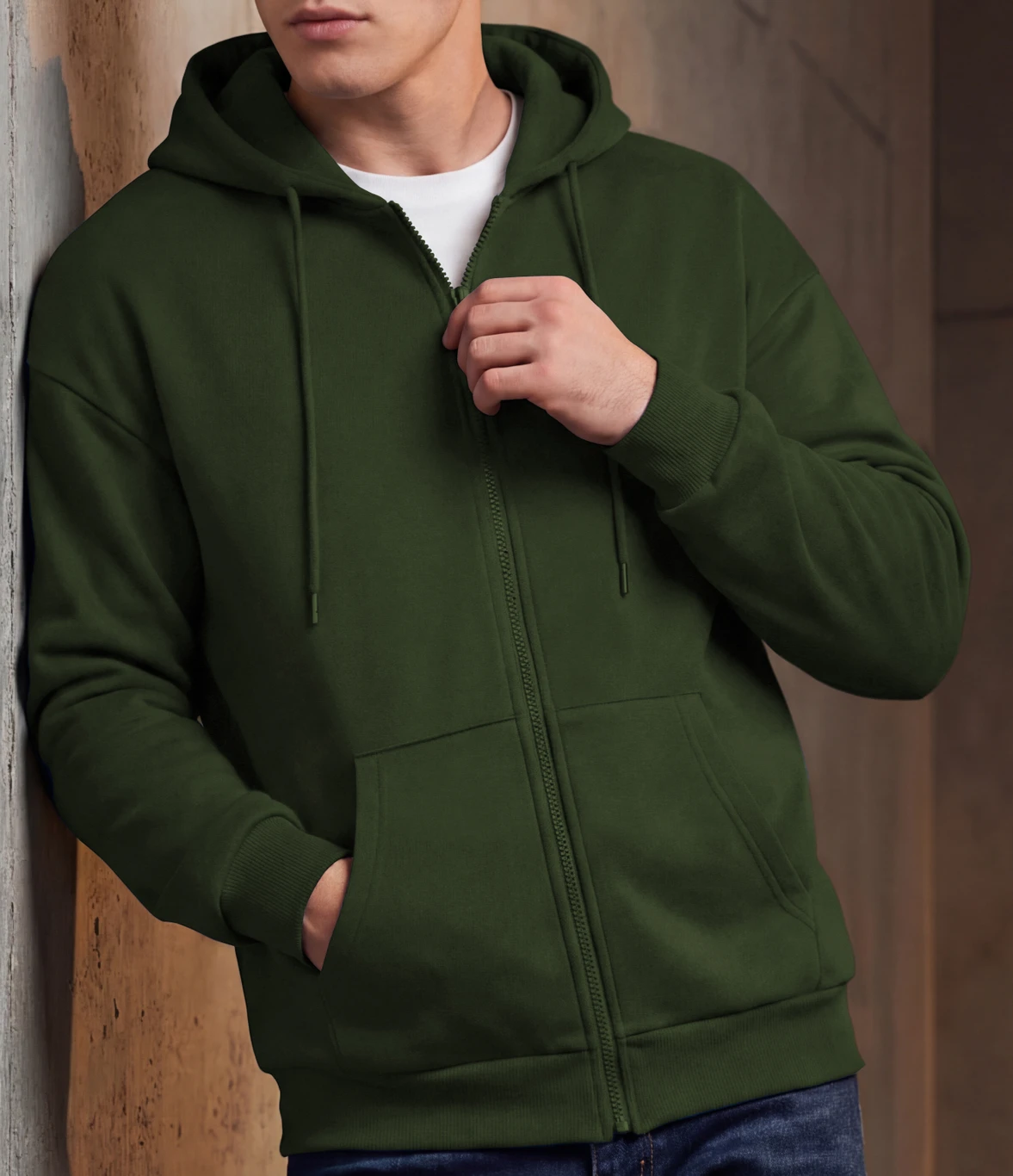 BEING WANTED Men Full Sleeve Solid Hooded Sweatshirt - Image 4