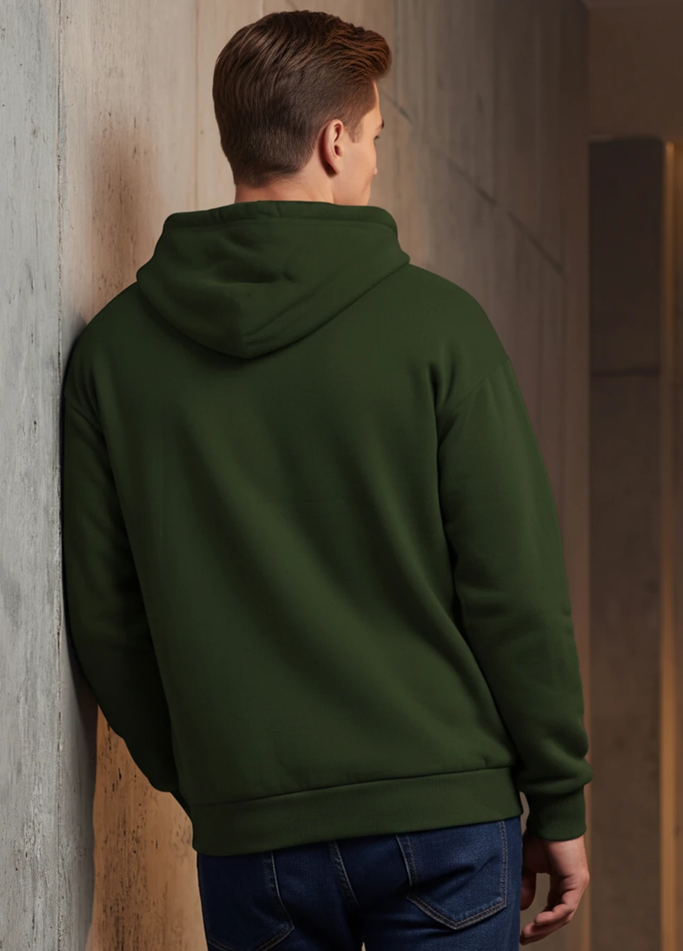 BEING WANTED Men Full Sleeve Solid Hooded Sweatshirt - Image 3
