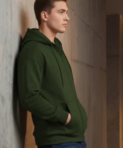Alternative view of BEING WANTED Men Full Sleeve Solid Hooded Sweatshirt